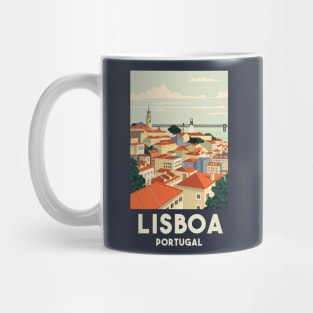 A Vintage Travel Art of Lisbon - Portugal Mug